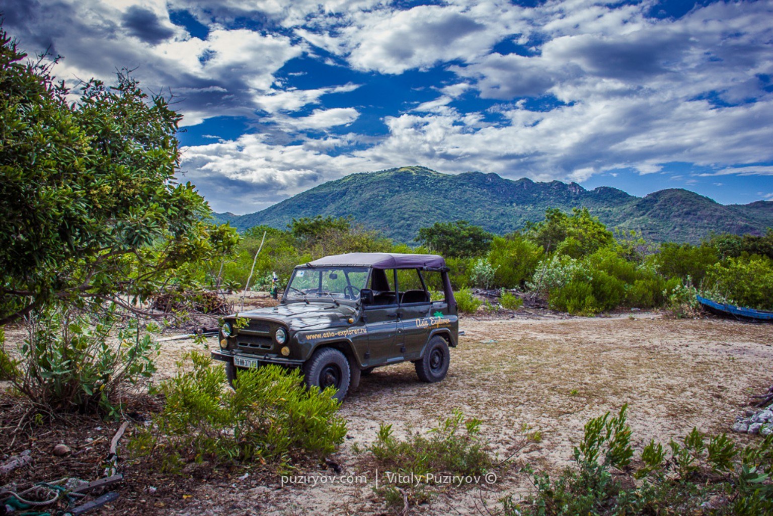 The Asia Explorer jeep on a journey in Vietnam
